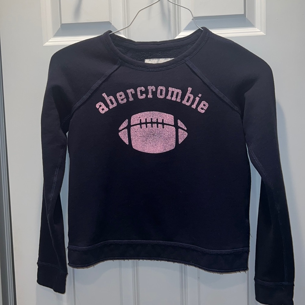 Girls Abercrombie & Fitch Navy / Pink cropped sweatshirt. XL